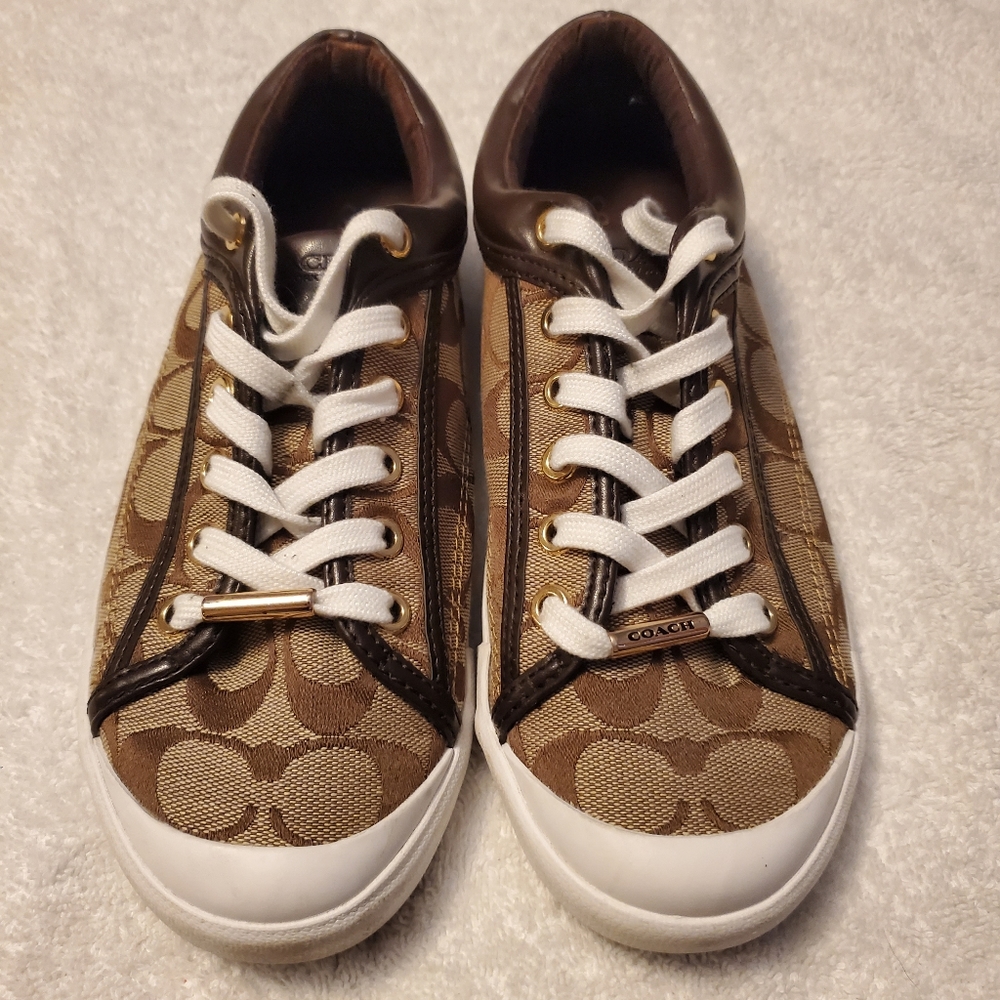 Coach sneakers brown women's size 7